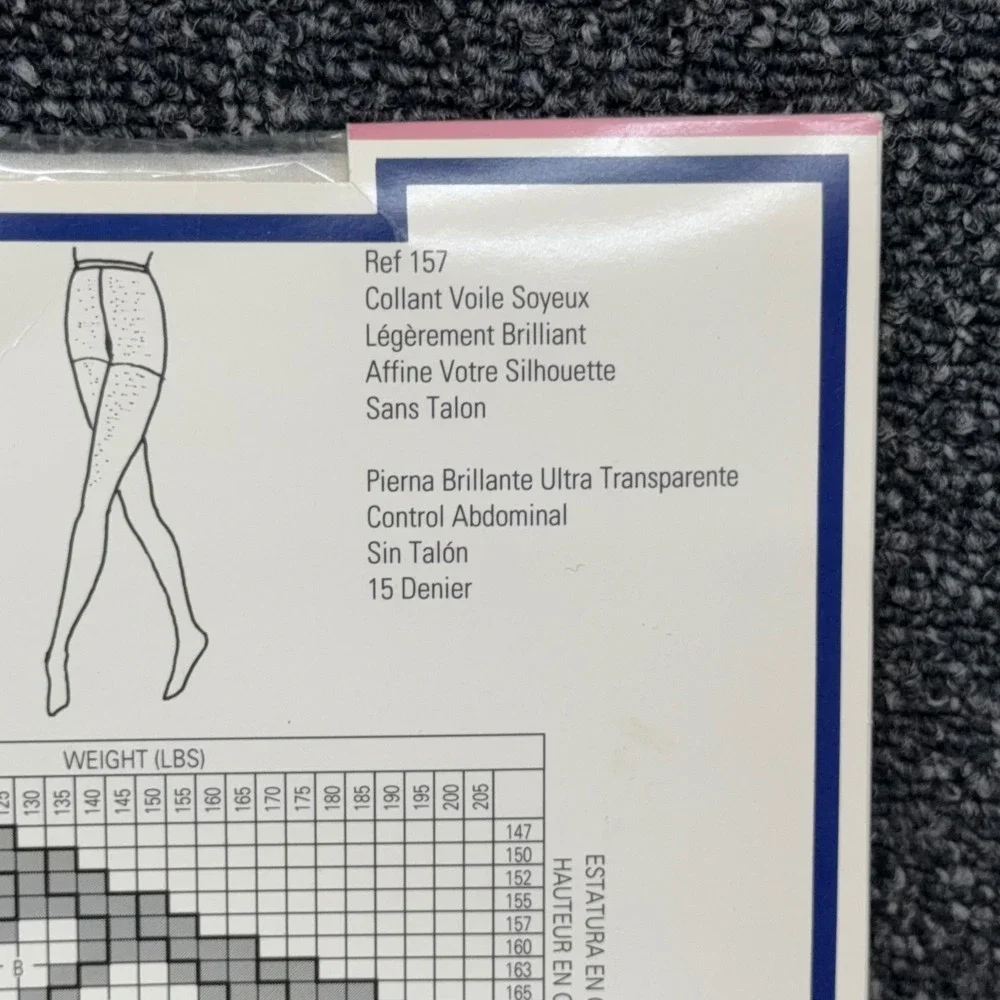 Vtg Givenchy Body Gleamers‎ 157 Size E Shimmery Ultra Sheer Pantyhose Tres Blanc